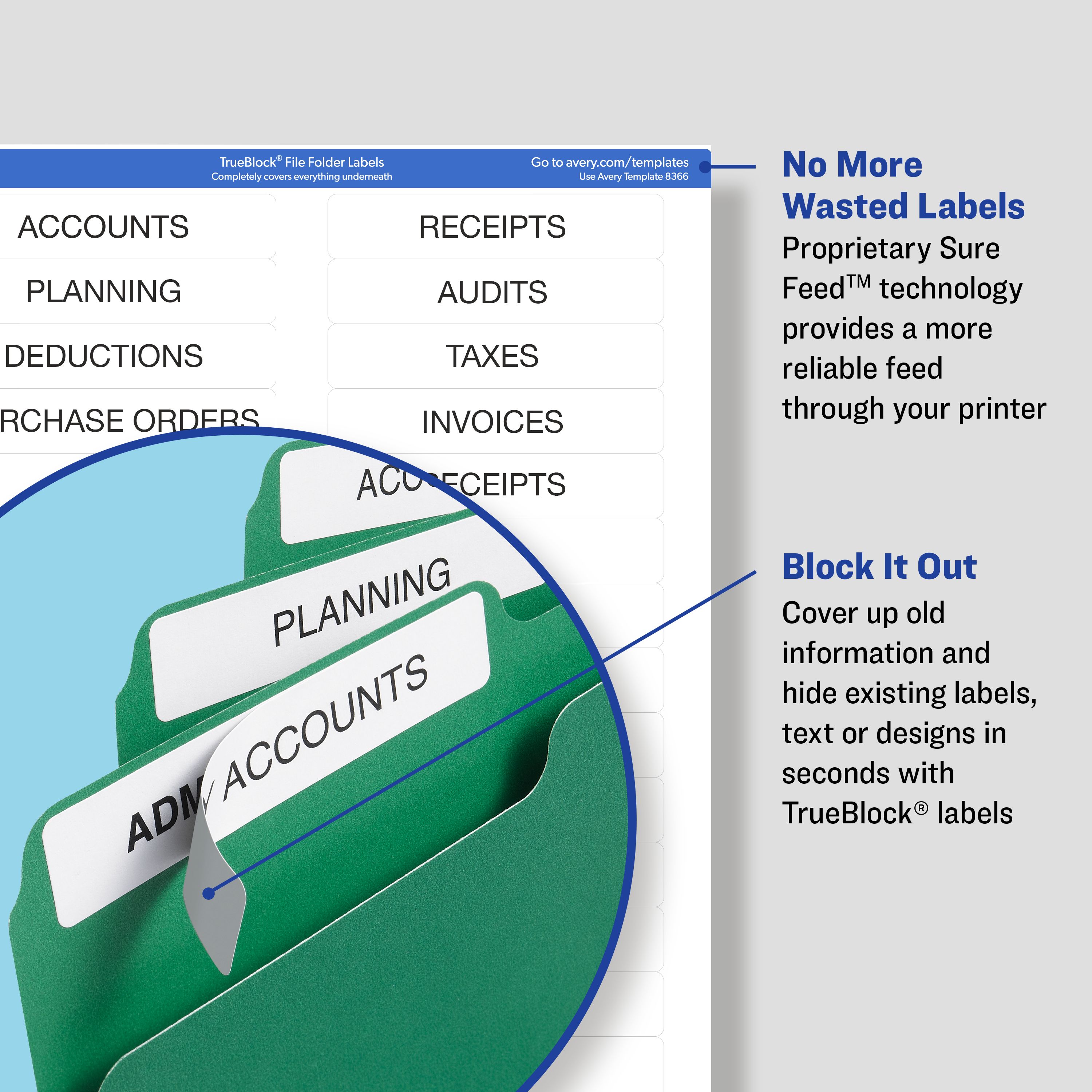 TrueBlock® File Folder Labels, 2/3" x 3-7/16" 5266 | Avery